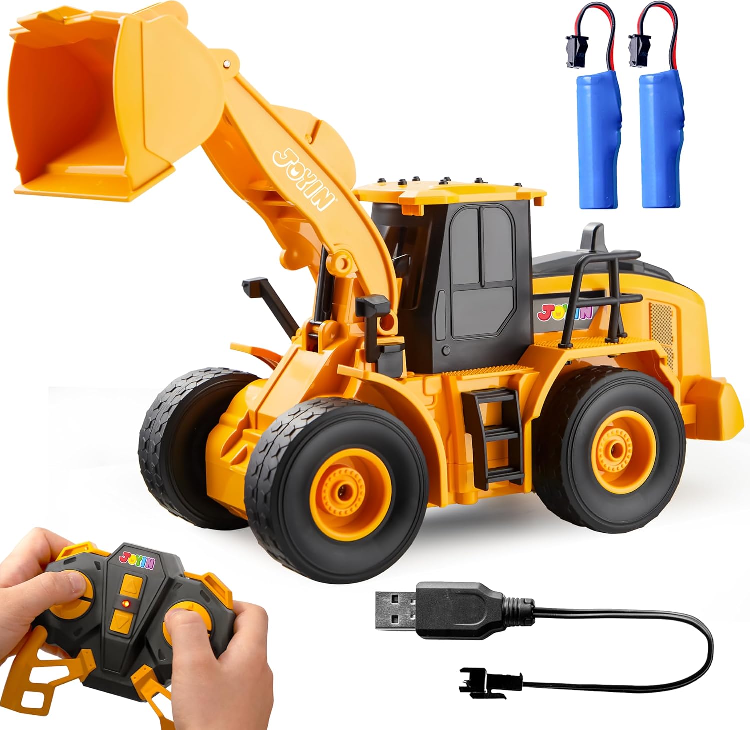 JOYIN Remote Control Excavator Toys for Boys, 2.4Ghz RC Play Excavator with Light, Construction Toys for Boys 3-5 4-7 8-12...