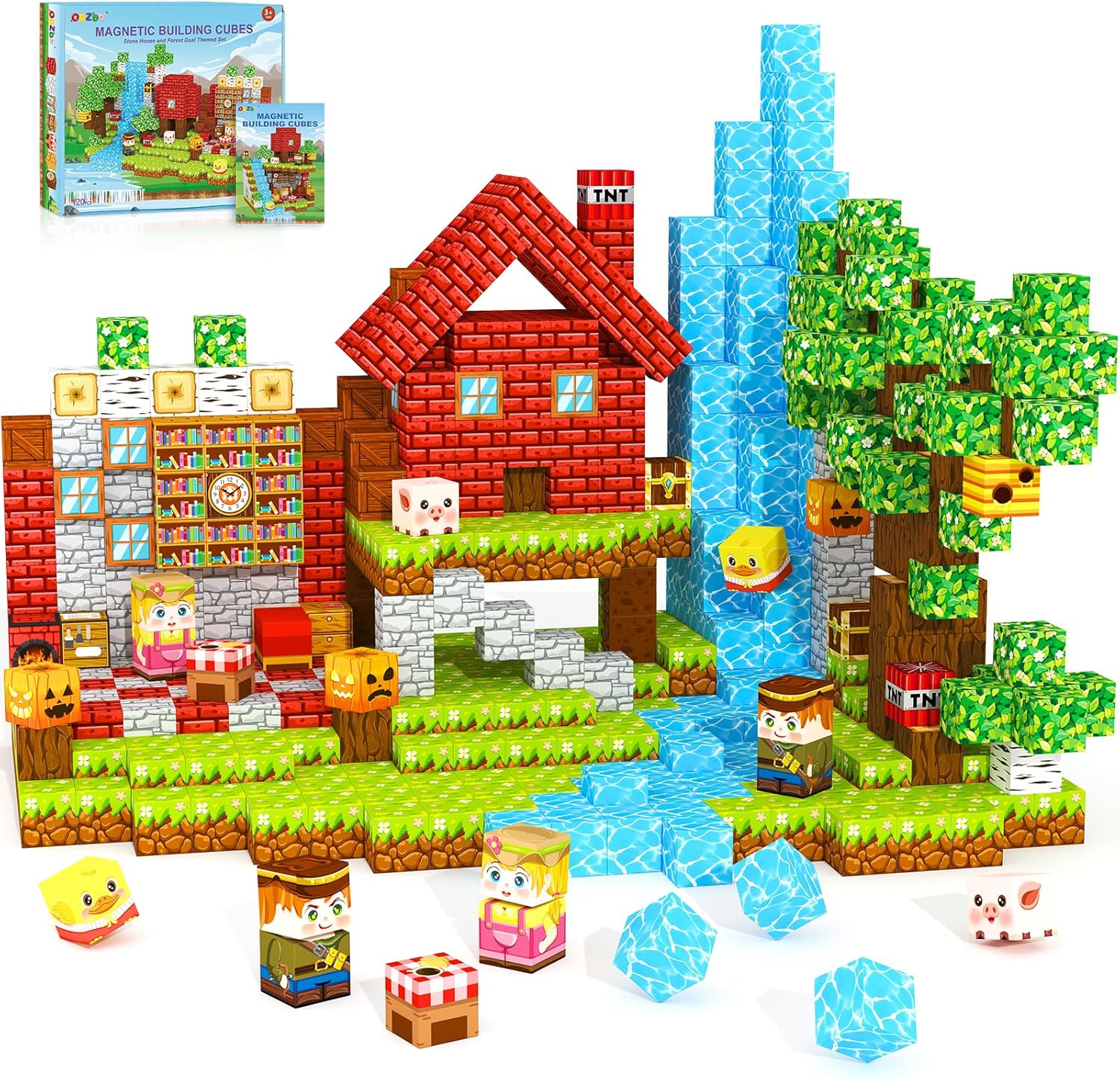 ORZbb Magnetic Blocks Kids Games Building Toys for 3 4 5 6 7 8 9 10 11 12 Year Old Boys Girls, Magnetic Tiles Cubes STEM S...