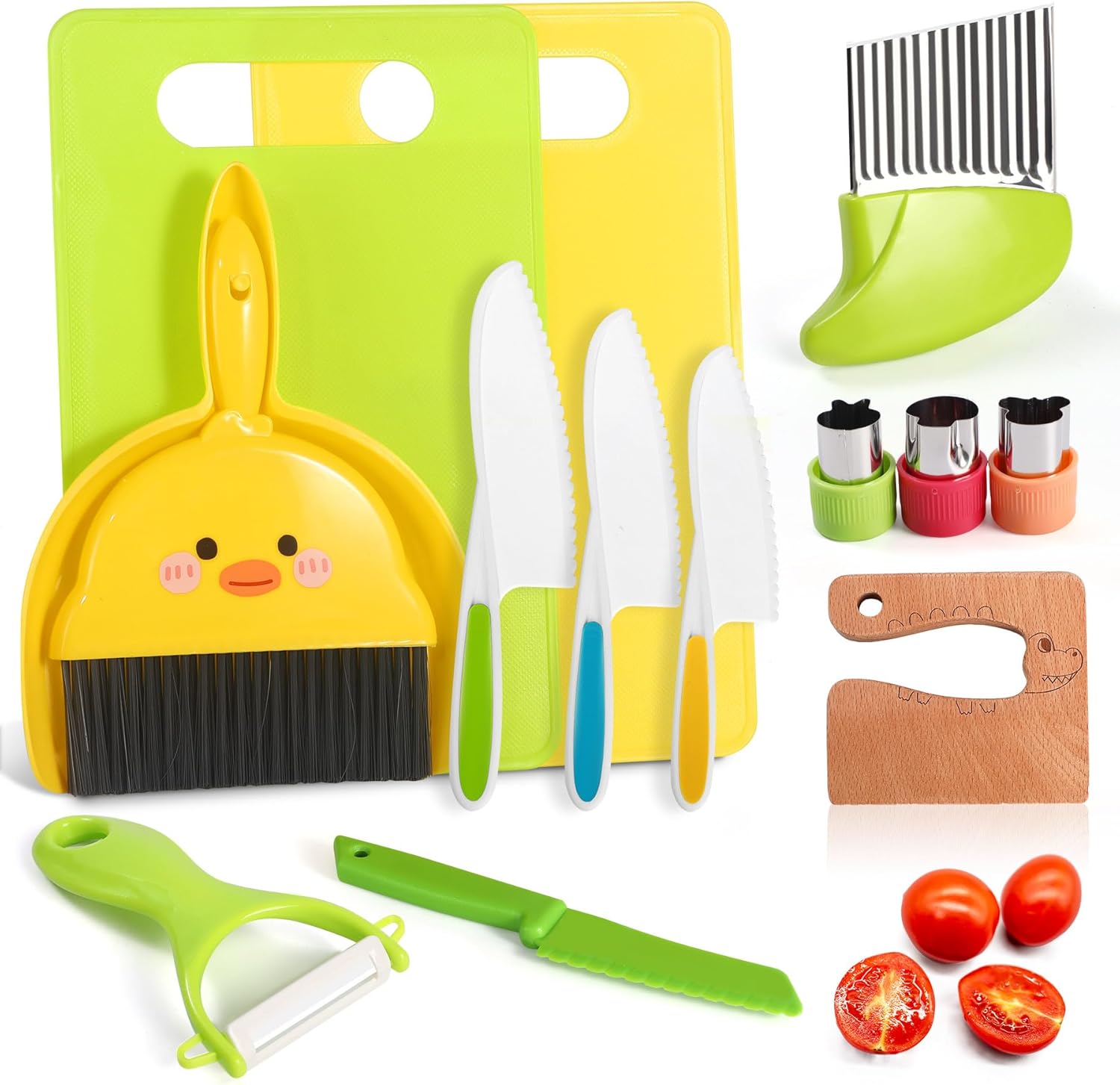 Kids Knife Set for Real Cooking - Toddler Knife Set, Montessori Kids Kitchen Knife Set Toys & Gifts for 3-12 Year Old Girl...