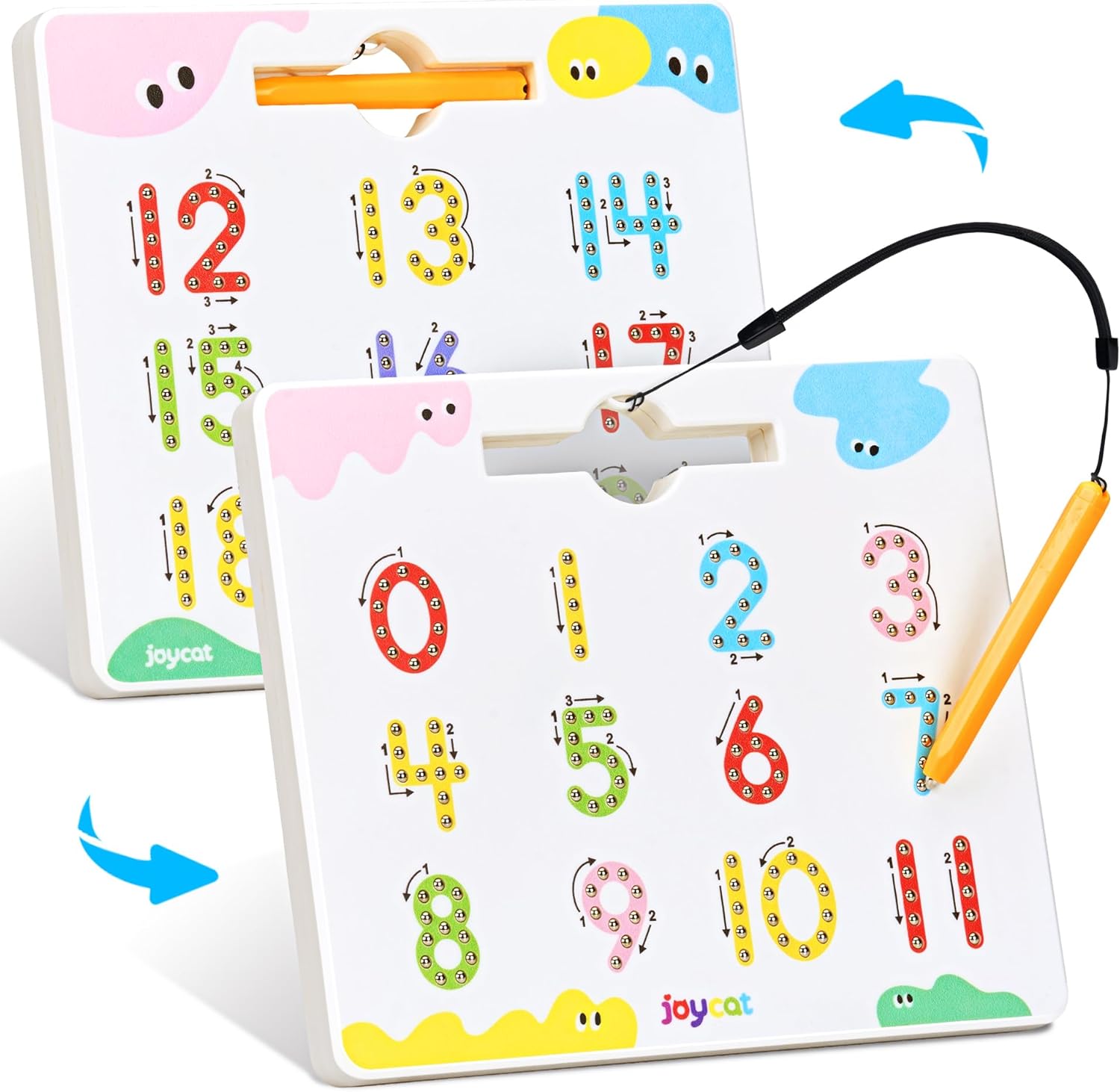 JoyCat Double-Sided Magnetic Number Tracing Board - 2-in-1 Numbers 1-20 Writing Toys for Toddlers & Kids, Preschool Math M...