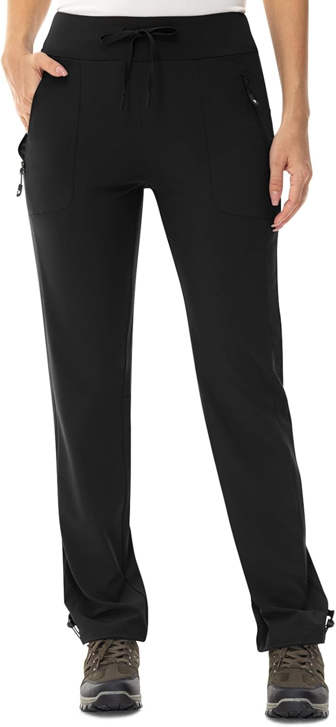 TBMPOY Women's Hiking Pants Lightweight Water Resistant Travel Joggers Quick Dry Outdoor Athletic Pants Zipper Pockets
