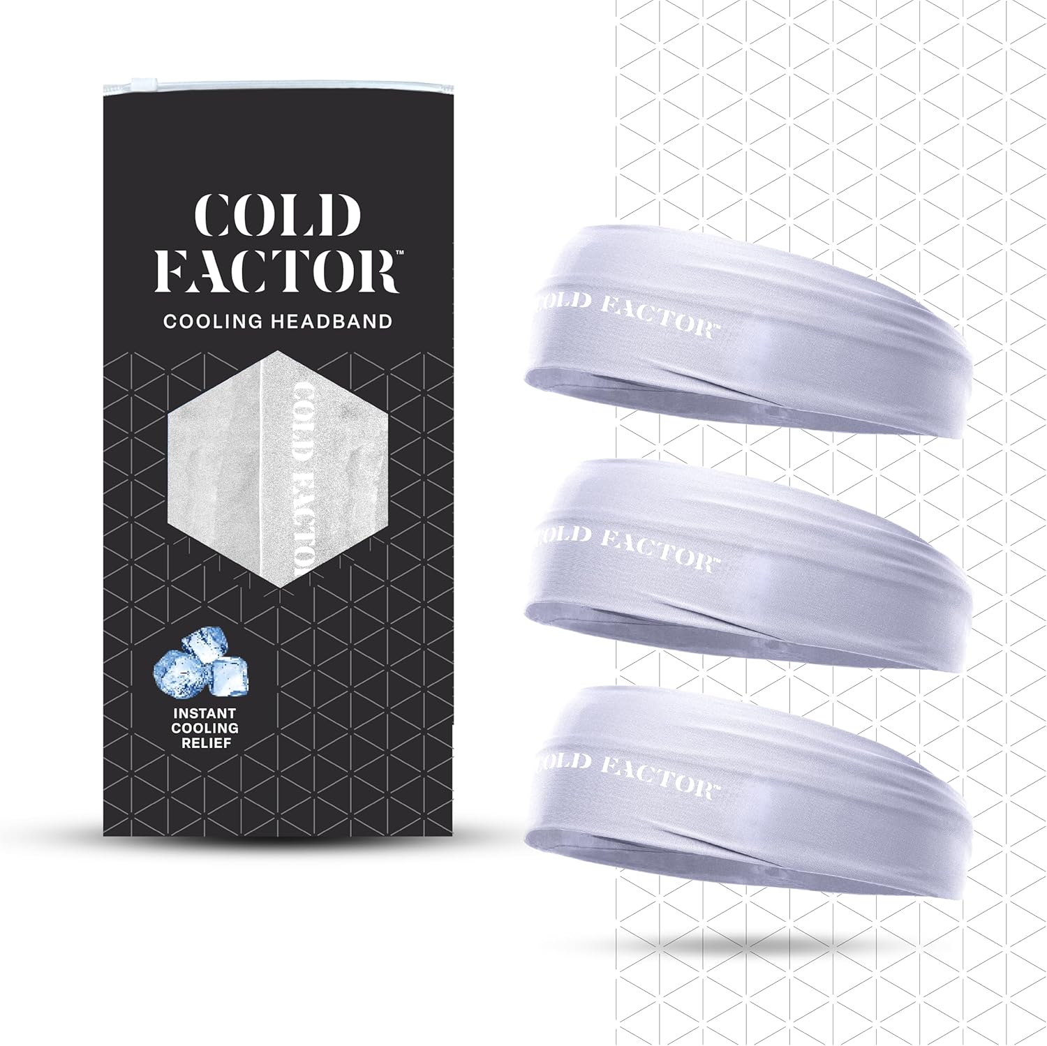 COLD FACTOR Instant Cooling Headband 3 Pack | Advanced Evaporative Comfort for Sports & Outdoor | UPF 50+ Protection | Lon...