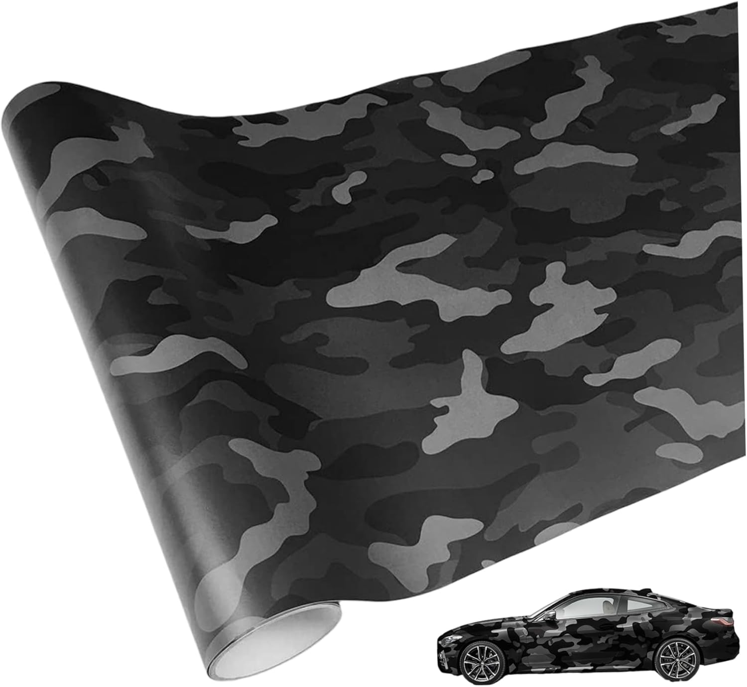Car Wrap, 1 Roll Car Vinyl Wrap 59.84x11.81 Inch PVC Camouflage Film Personalized Modification Stickers for Automobile Mot...