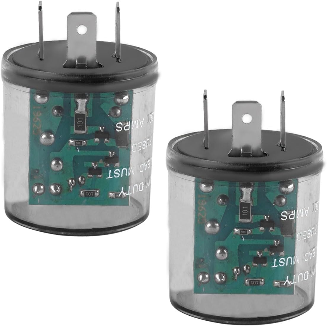 2 Pin Electronic LED Flasher Relay, 12V 20 Amps Turn Signal Flasher Blinker Relay, 2 Prong Round Flasher Relay Connector R...