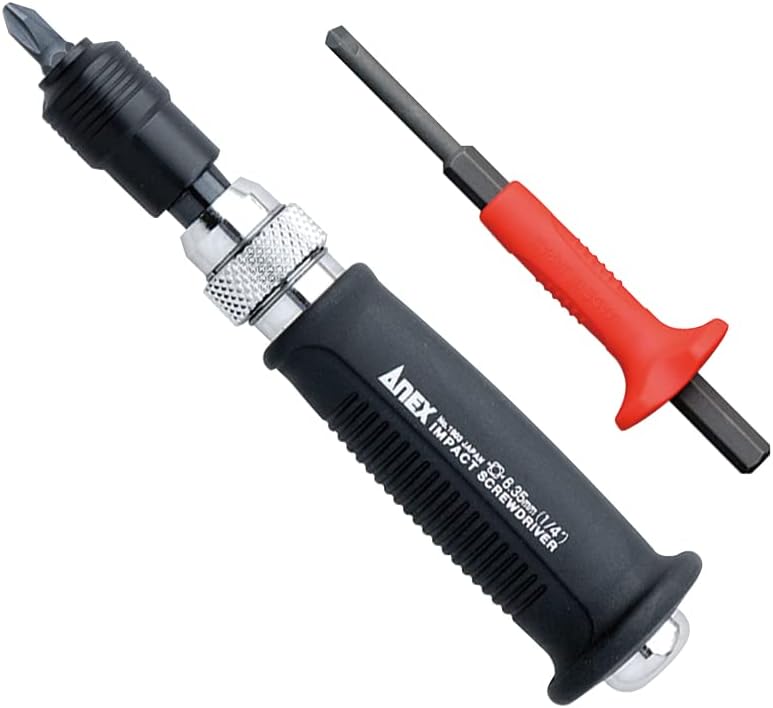 ANEX No. 1903-NS1 Impact Screwdriver Mini Type Screw Removal Case Set of 7 Bits for Automobiles, Motorcycles, Machine Main...