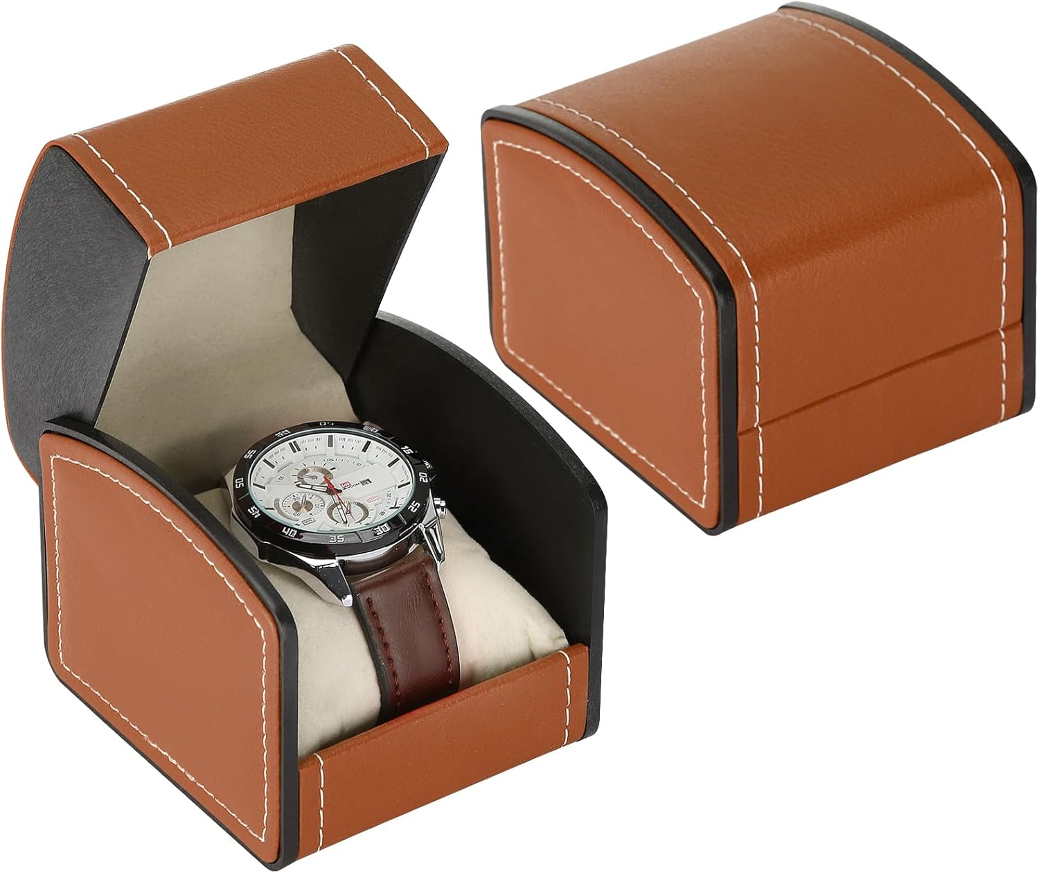 BAOPEND Luxury Single Watch Gift Box with Removable Pillow, PU Leather Single Watch Case Wristwatch Jewelry Storage Displa...