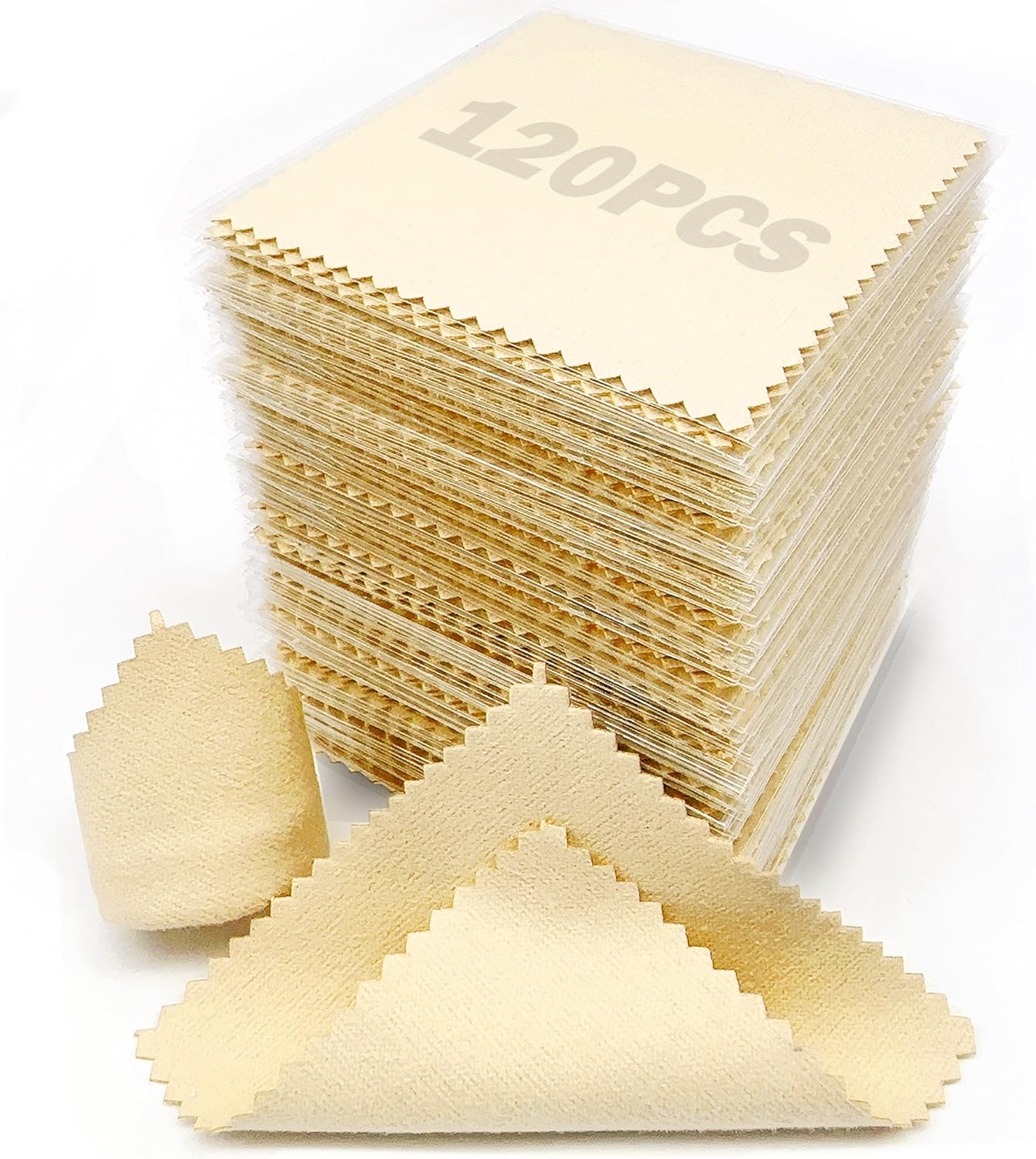 XIAOXINGYUN 120 PCS Jewelry Cleaning Cloth Jewelry Polishing Cloths Individually Wrapped Silver Cleaning Cloth for Jewelry...