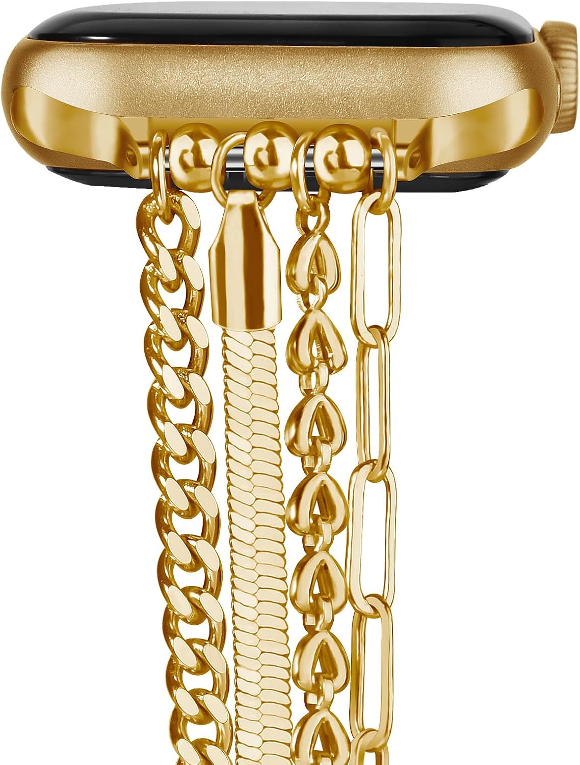 QINGQING Chain Bracelet Compatible for Apple Watch Band, Women Fashion Slim Jewelry Dressy IWatch Bands 38mm 40mm 41mm 42m...