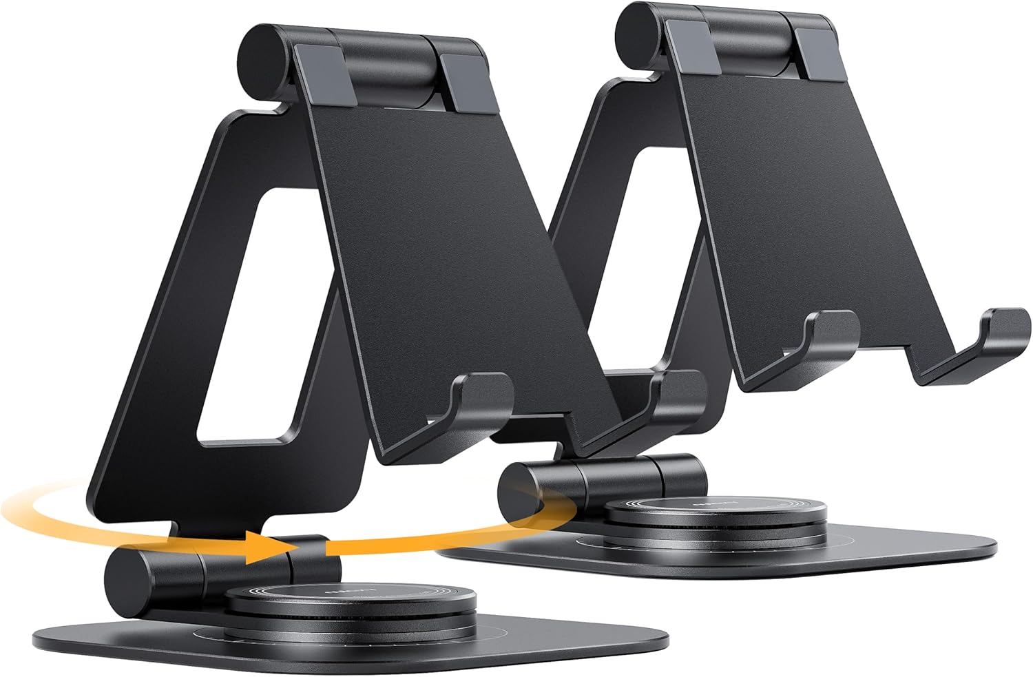 Nulaxy 2-Pack 360 Rotating Phone Stand, Fully Adjustable Foldable Phone Holder, Aluminum Desktop Cradle with Anti-Slip Bas...