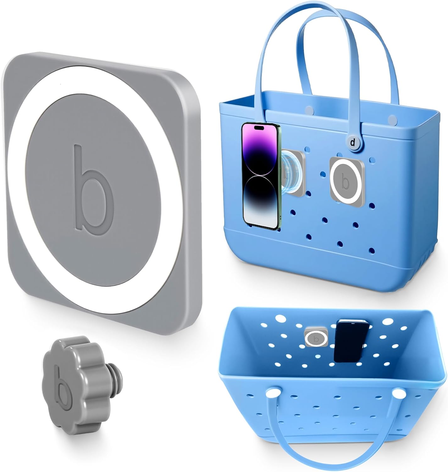 Magnetic Phone Holder Compatible with Bogg Bag, Phone Case Holder Charms Accessory Single Nut Fixing Fit All Bogg Bags and...