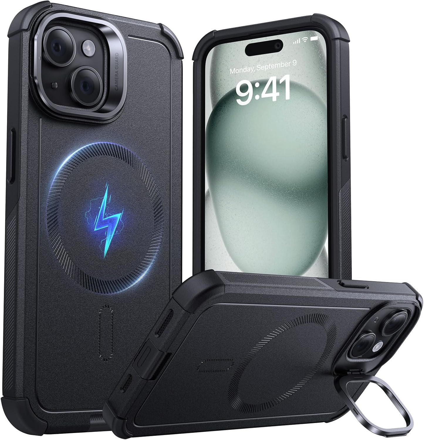 ESR for iPhone 16 Pro Case with Stand, 23 ft Military-Grade Drop Protection with Camera Control Button, Heavy Duty Magneti...