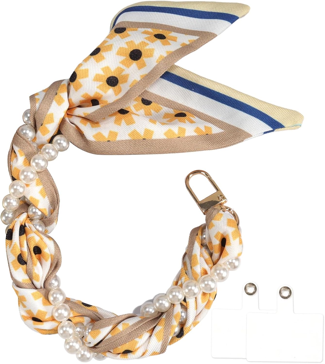 XODITO Scarf Phone Strap with Durable Metal Chain Hands-free Phone Wrist Strap Anti-drop iphone Wristlet