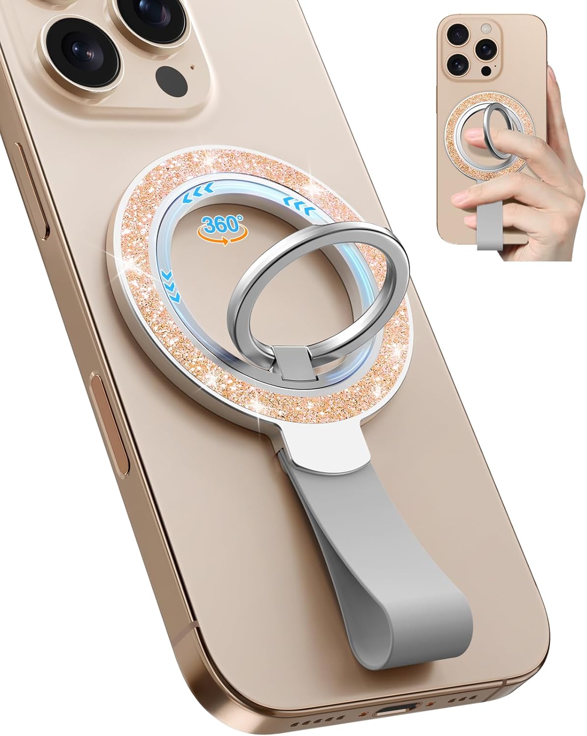 Toycamp Phone Grip Ring Holder Stand Compatible with MagSafe - Magnetic Phone Accessories Grip for iPhone 16 Pro Max/16 Pr...