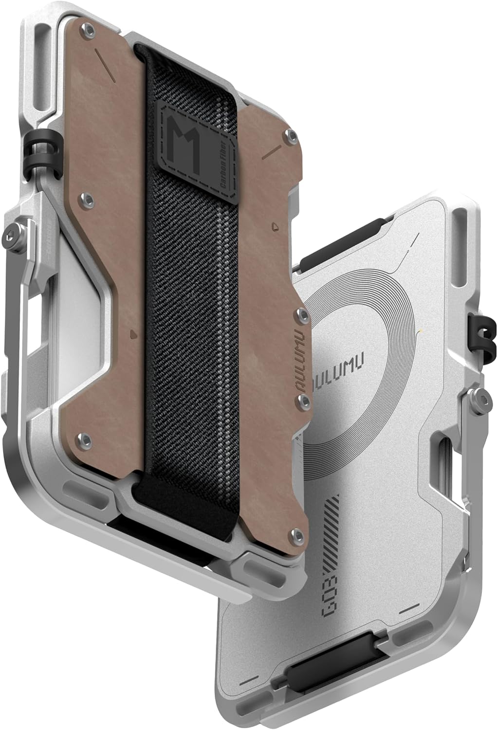 Aulumu G03 Carbon Fiber Magnetic Wallet Card Holder | Magnetic Wallet Compatible with MagSafe | Multi Function - Mobile Ph...