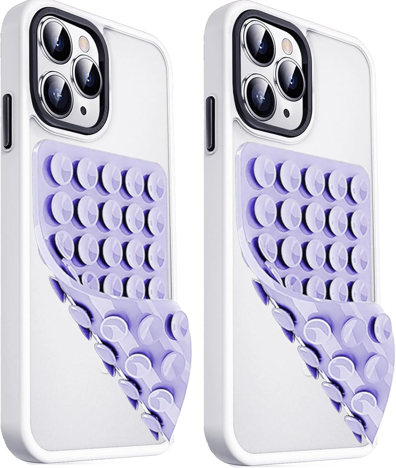 JingJinYY 2 Pack Double Sided Silicone Suction Cup Phone Case Mount, Hands-Free Strong Grip Silicon Phone Holder for Selfi...