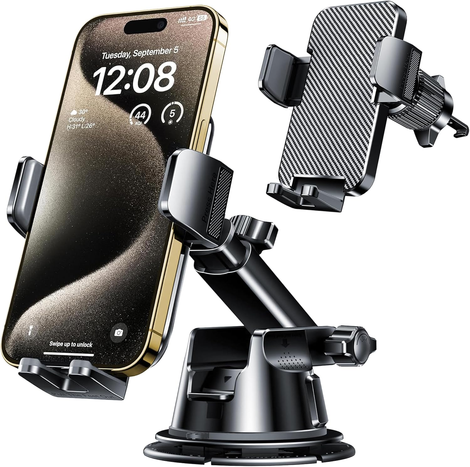 Qifutan Dash Mounted Holders Phone Holders for Your Car Phone Mount for Car Windshield Dashboard Air Vent Universal Hands ...