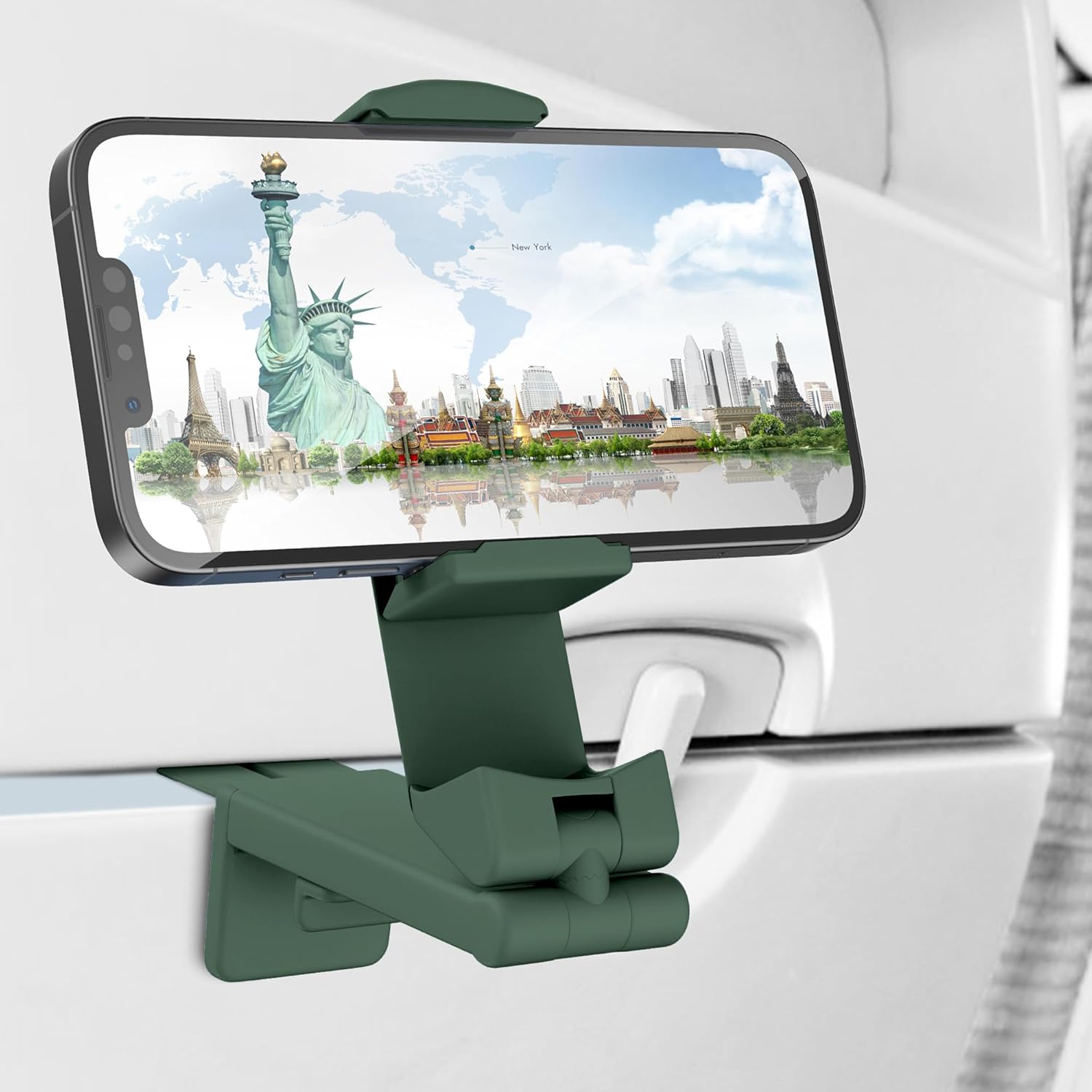 Perilogics Universal in Flight Airplane Phone Holder Mount. Hands Free Viewing with Multi-Directional Dual 360 Degree Rota...