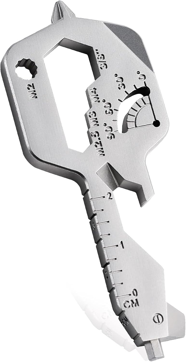 Groninog 2 PCS, 20 IN 1 Key Shaped Multitools, Key Shaped Pocket Tool, Stainless Steel Utility Gadget, Gift for Men, Every...