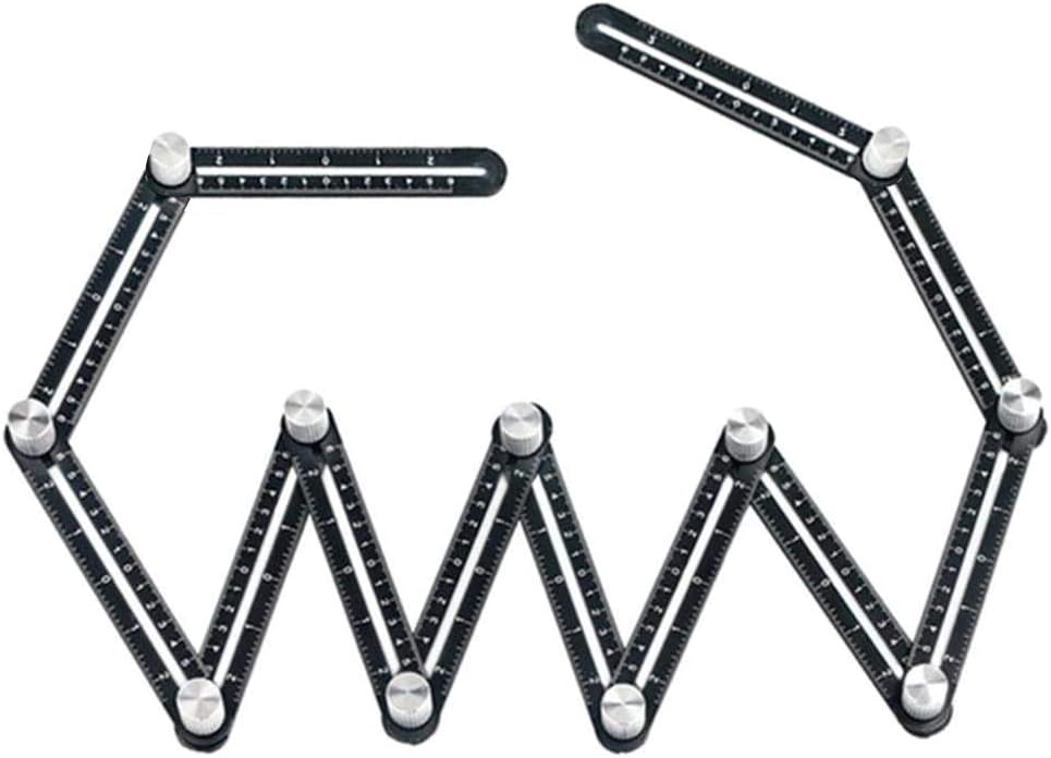 Multi Angle Measuring Ruler, 12-Sides Ruler Hole Locator Aluminum Alloy Universal Multi Angle Measuring Ruler Protractors,...