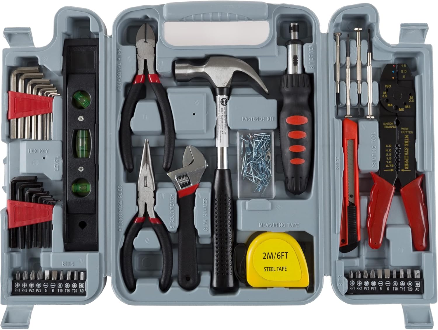 130-Piece Tool Set - Tool Kit with Hammer, Wrenches, Screwdriver, Pliers, and More - Hand Tools for Home Improvement Proje...