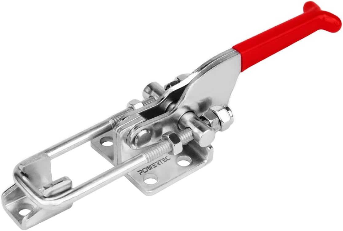 POWERTEC 1PK Toggle Clamp, 700 lbs Holding Capacity, 431 Adjustable U Bolt Latch w/ Antislip Hand Grip for Woodworking Jig...