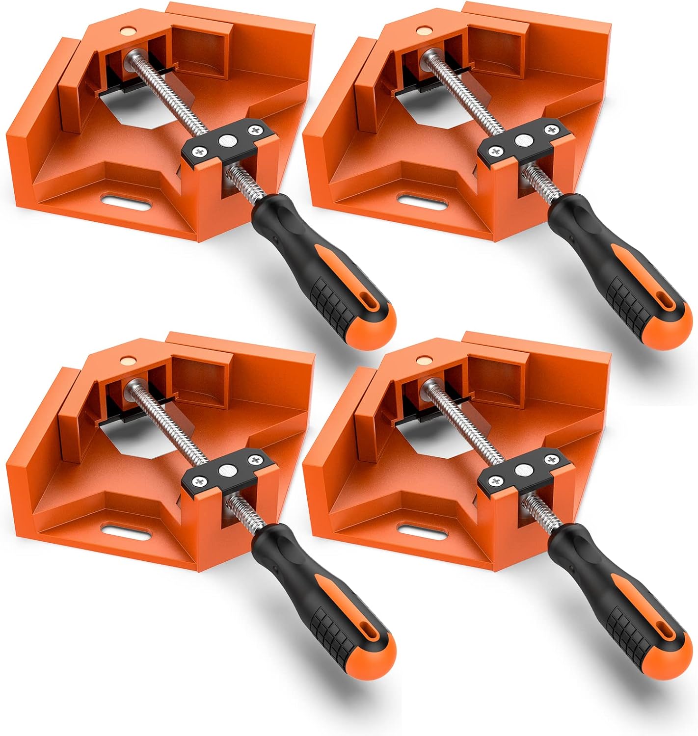 Right Angle Clamp, Housolution [4 PACK] Single Handle 90° Aluminum Alloy Corner Clamp, Right Angle Clip Clamp Tool Woodwor...