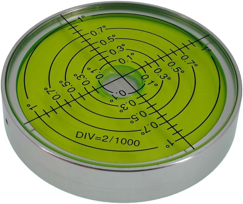6'/2mm Point high Precision Universal Level Bubble Metal Bubble Water Leveler Cross Gauge Small Household (Silver Green Ma...