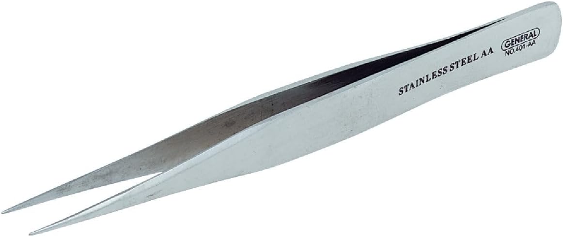 General Tools 401XX Strong Sharp Point Industrial Tweezers