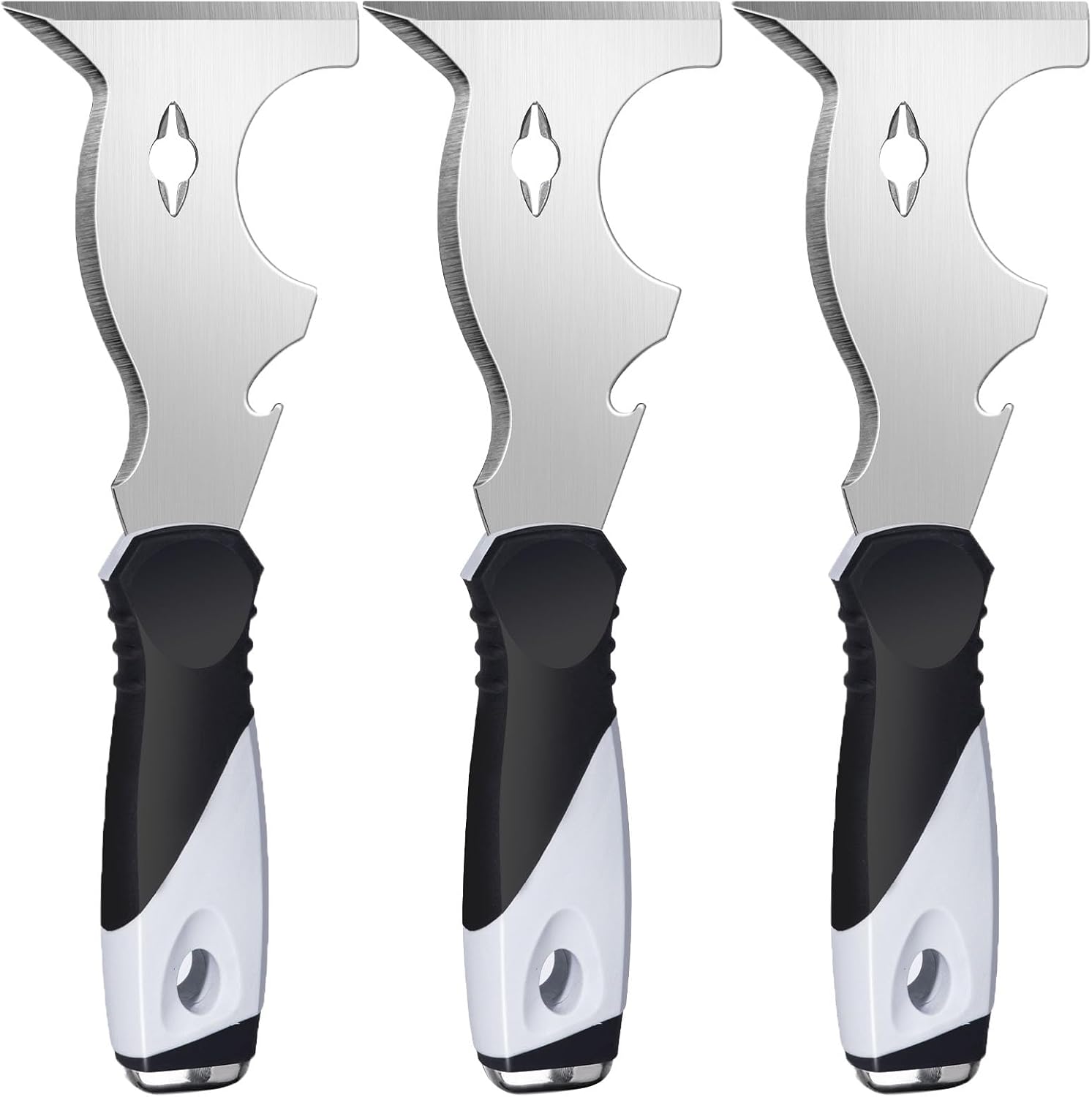 Mister Rui 10 in 1 Putty Knife - Multi Use Painters Tool, Taping Knife, Paint & Metal Scraper with Hammer End, Razor Blade...