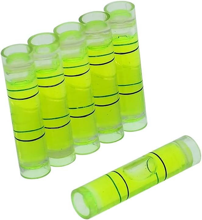 The Yan He 6pcs Green Acrylic Horizontal Bubble Level (9.5X34mm) - Model 095040