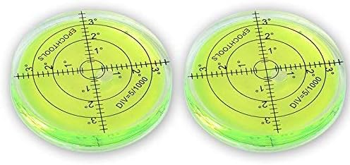 2 x Bubble Spirit Level, 66x10mm Circular level Round Bubble Level Measuring Instruments Tool Universal Protractor Tool