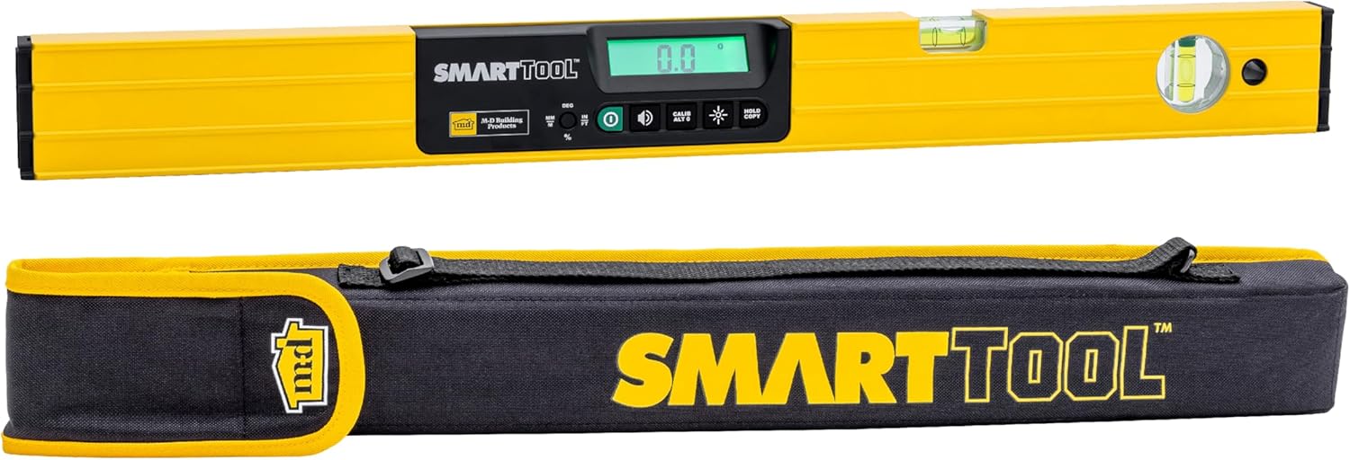 M-D Building Products 92515 Gen3 SmartTool 24-Inch Digital Level with Carrying Case, Yellow