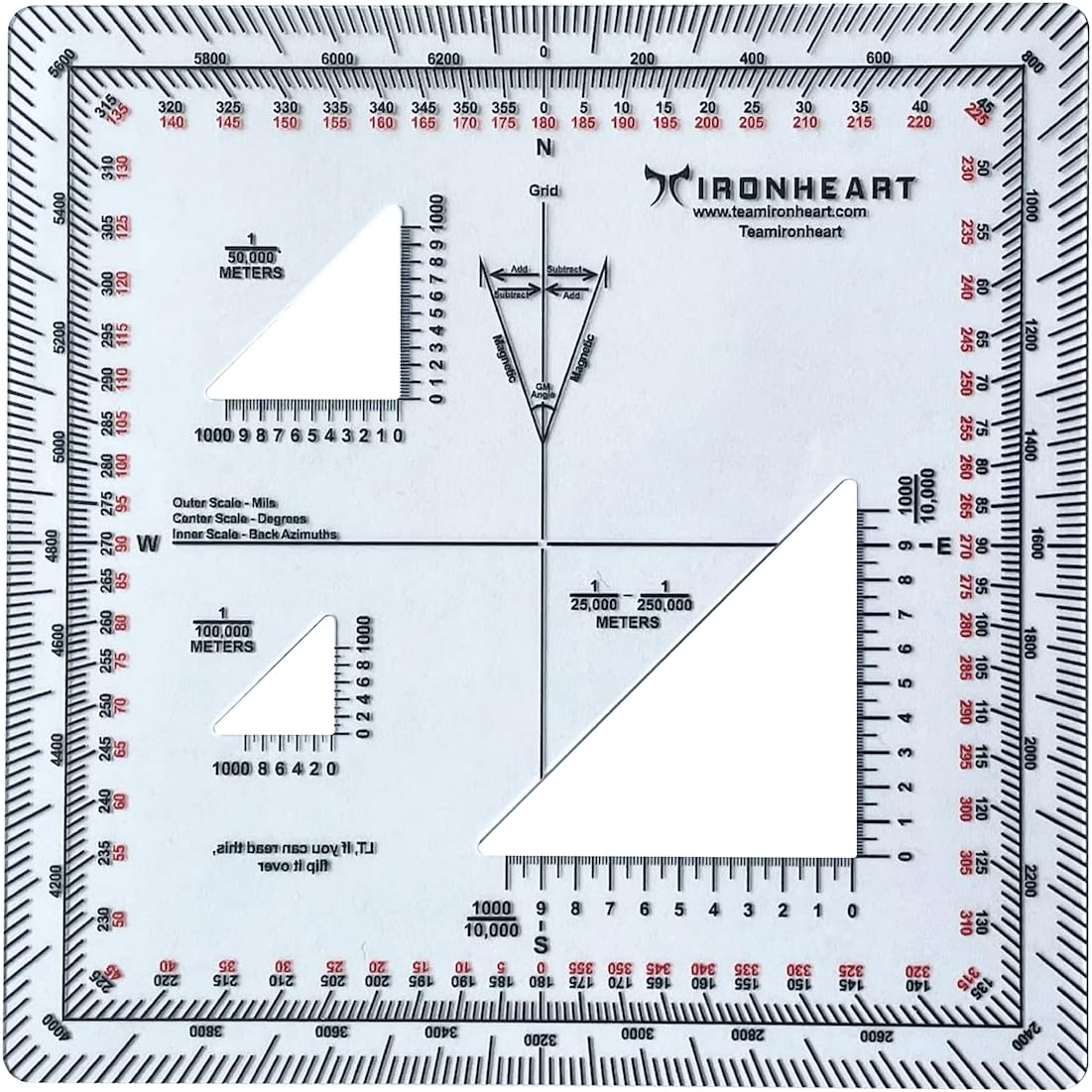 Ironheart Military Protractor Accurately Cut for Land Navigation - 5 Pack