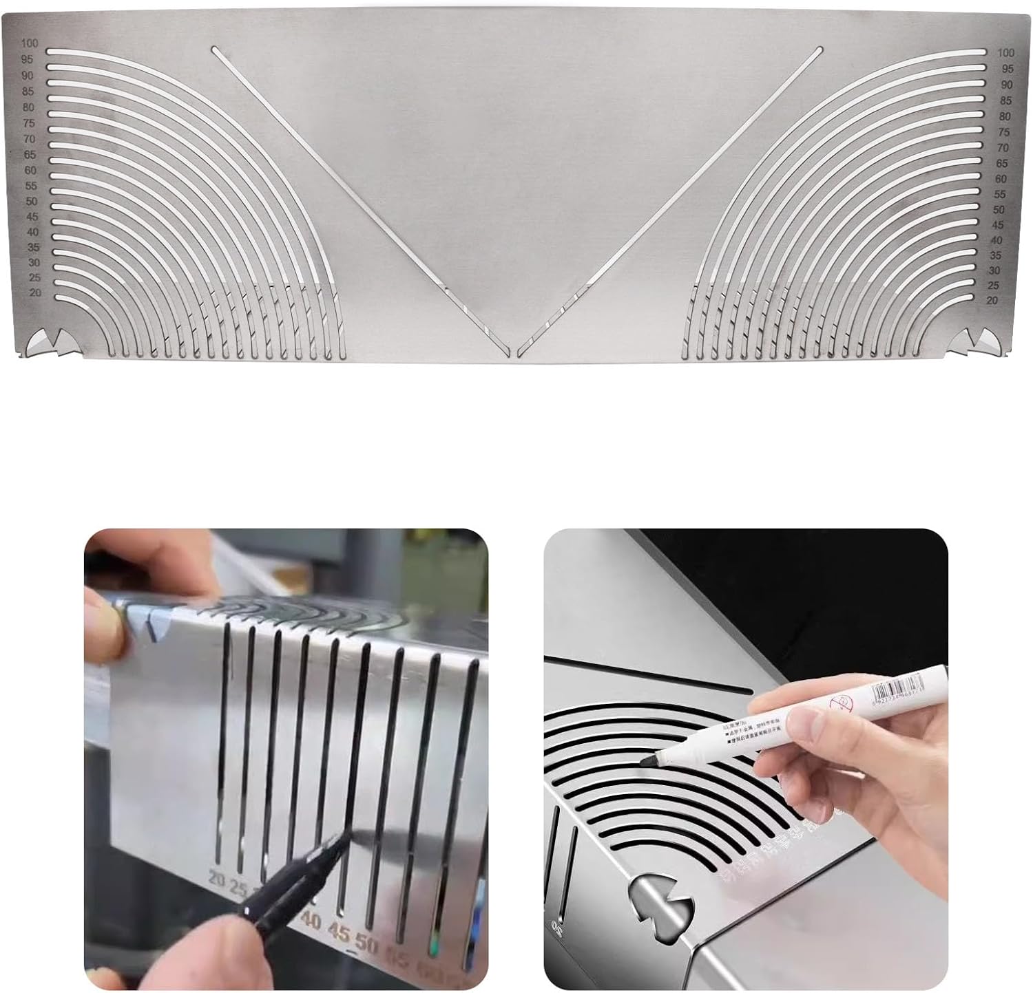 SWZHAI PrecisionFlex Angle & Arc Marking Tool, Adjustable Linear Arc Dual-Purpose Scriber, Parallel Line Drawing Tool, Squ...